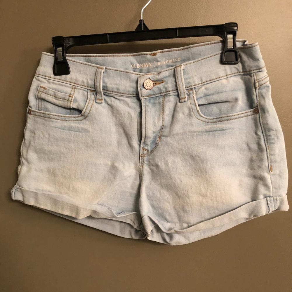 light blue jean shorts
